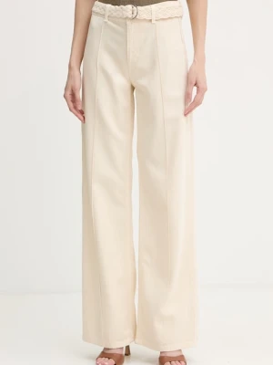 Liu Jo Spodnie wide leg damskie lniane