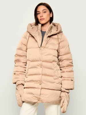Liu Jo Sport Puchowa kurtka z szelkami 2w1 + rękawiczki | Relaxed fit beżowy