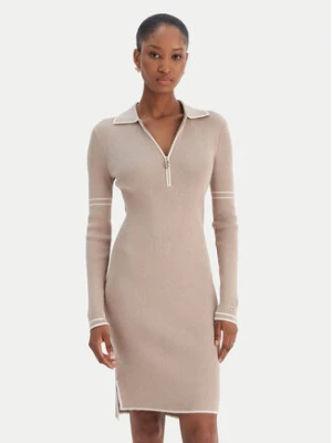 Liu Jo Sport Sukienka dzianinowa TF5028 MS49I Beżowy Regular Fit