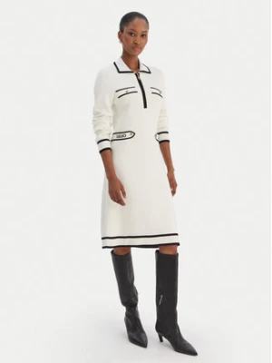 Liu Jo Sport Sukienka dzianinowa TF5251 MS59L Écru Regular Fit