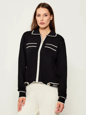 Liu Jo Sport Sweter | Regular Fit | z dodatkiem jedwabiu czarny