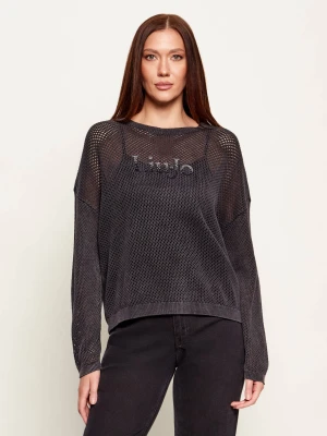 Liu Jo Sport Sweter | Relaxed fit grafitowy