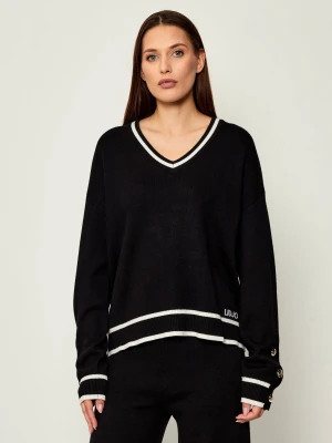 Zdjęcie produktu Liu Jo Sport Sweter | Relaxed fit | z dodatkiem jedwabiu czarny
