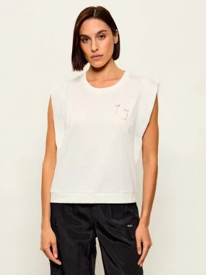 Liu Jo Sport T-shirt | Regular Fit kremowy