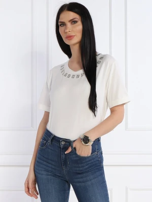 Liu Jo Sport T-shirt | Regular Fit kremowy