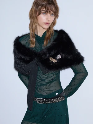 Liu Jo Stole In Faux Fur czarny