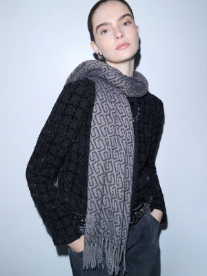 Liu Jo Stole With Monogram Logo Anthracite