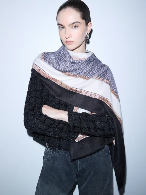 Liu Jo Stole With Monogram Logo czarny