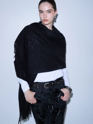 Liu Jo Stole With Monogram Logo czarny