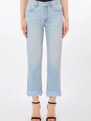Liu Jo Straight Jeans With Crochet Embroidery