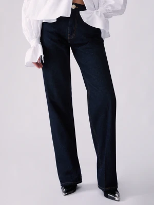 Liu Jo Straight-leg Jeans With Details In Fabric Normal Wash