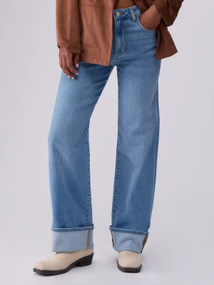 Liu Jo Straight Jeans With Turn-up Light Blue Denim