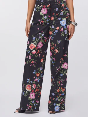 Liu Jo Straight-leg Floral Trousers Floral Black