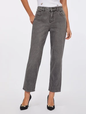Liu Jo Straight-leg Jeans High-waisted Grey Pinstripe