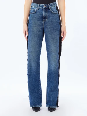 Liu Jo Straight-leg Jeans With Lace Blue Denim