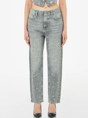 Liu Jo Straight-leg Jeans With Rips And Rhinestones LIUJO
