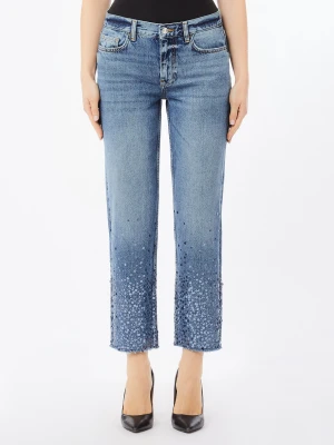 Liu Jo Straight-leg Jeans With Sequins Blue Denim