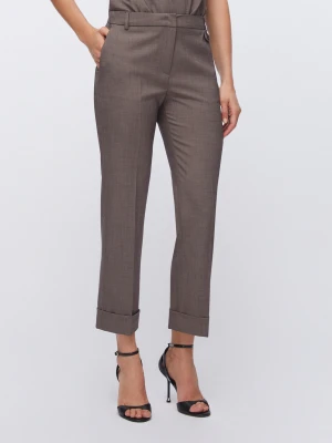 Liu Jo Straight-leg Mélange Fabric Trousers brązowy