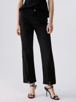 Liu Jo Straight-leg Trousers With Cut-out Detailing czarny