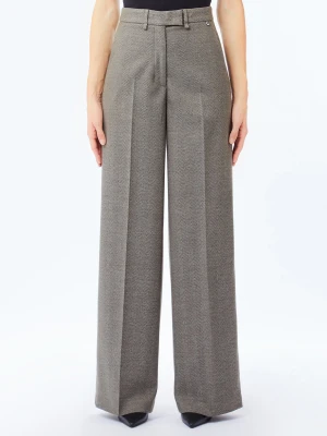 Liu Jo Straight Trousers With Crease Dark Beige