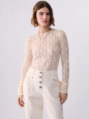 Liu Jo Stretch Lace Top Cream