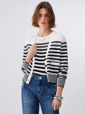 Liu Jo Striped Cardigan czarny
