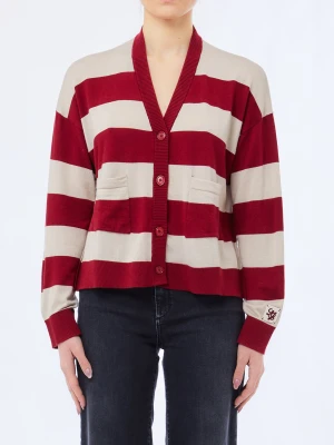 Liu Jo Striped Cardigan czerwony