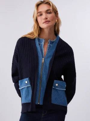 Liu Jo Striped Cardigan Dark Blue