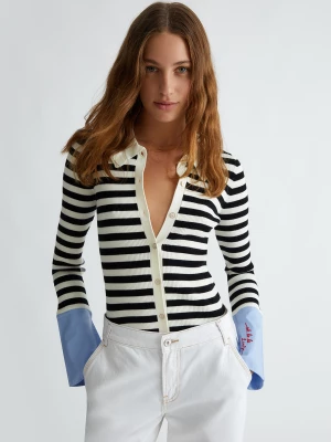 Liu Jo Striped Cardigan With Collar LIUJO