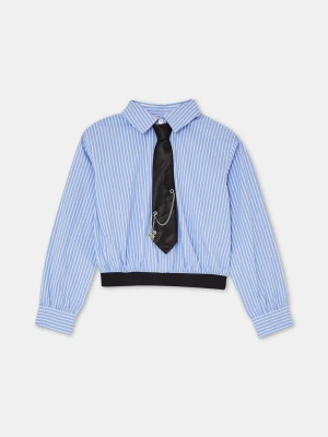 Liu Jo Striped Cotton Shirt With Tie LIUJO