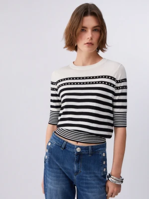 Liu Jo Striped Jumper czarny