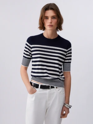 Liu Jo Striped Jumper niebieski