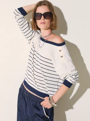 Liu Jo Striped Jumper niebieski