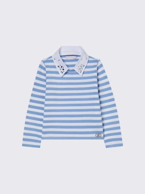 Liu Jo Striped Jumper With Bejewelled Collar LIUJO