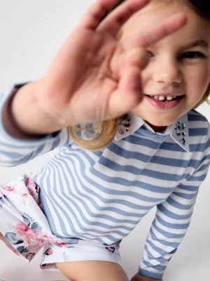 Liu Jo Striped Jumper With Bejewelled Collar