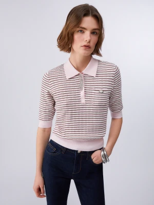 Liu Jo Striped Jumper With Bejewelled Details