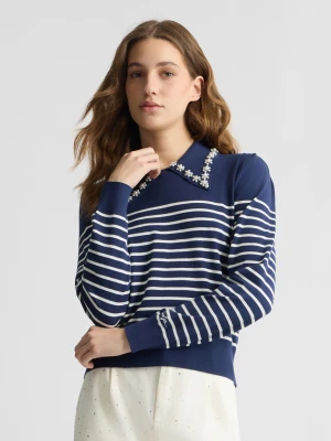 Liu Jo Striped Jumper With Collar LIUJO