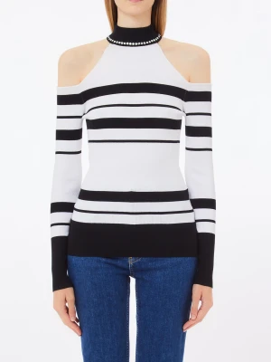 Liu Jo Striped Jumper With Studs LIUJO