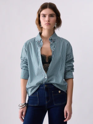 Liu Jo Striped Shirt Dark Green