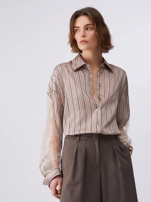 Liu Jo Striped Shirt With Lace Details