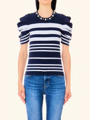 Liu Jo Striped Sweater With Beads LIUJO