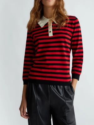 Liu Jo Striped Sweater With Jewel Buttons LIUJO
