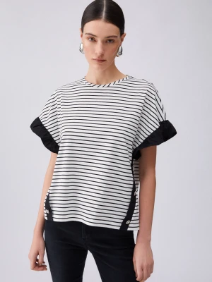 Liu Jo Striped Top With Bejewelled Buttons LIUJO