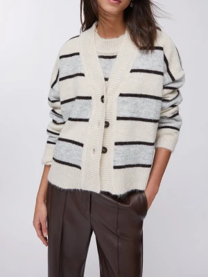 Liu Jo Striped Wool And Alpaca Cardigan