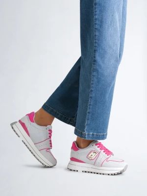 Liu Jo Suede And Mesh Platform Sneakers beżowy