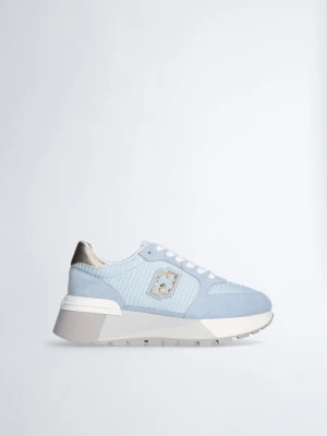Liu Jo Suede And Mesh Platform Sneakers Light Blue