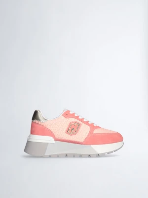 Liu Jo Suede And Mesh Platform Sneakers różowy