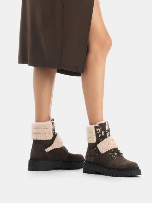 Liu Jo Suede Combat Boots With Warm Details LIUJO