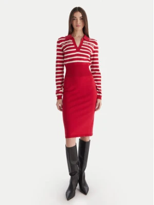 Liu Jo Sukienka dzianinowa TF5215 MS63L Czerwony Regular Fit