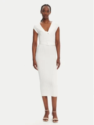 Liu Jo Sukienka dzianinowa WA5365 MS55N Biały Slim Fit